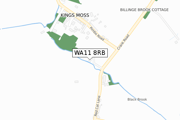 WA11 8RB map - large scale - OS Open Zoomstack (Ordnance Survey)