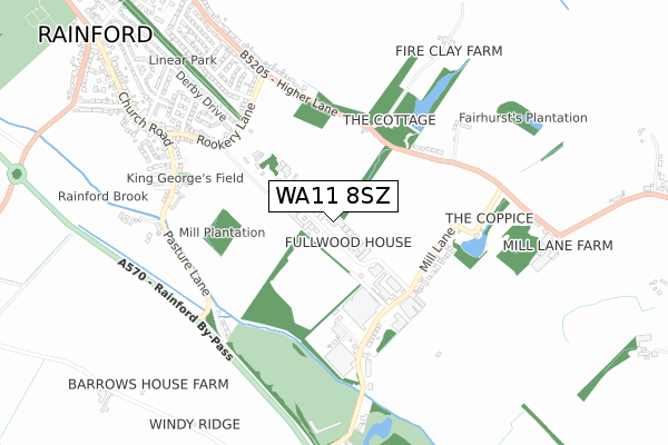 WA11 8SZ map - small scale - OS Open Zoomstack (Ordnance Survey)