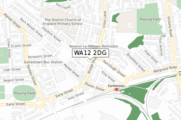 WA12 2DG map - large scale - OS Open Zoomstack (Ordnance Survey)