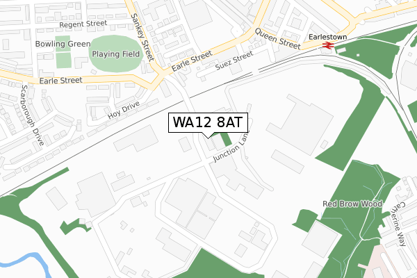 WA12 8AT map - large scale - OS Open Zoomstack (Ordnance Survey)