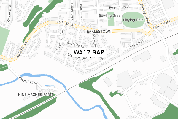 WA12 9AP map - large scale - OS Open Zoomstack (Ordnance Survey)