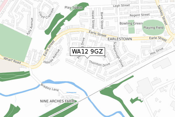 WA12 9GZ map - large scale - OS Open Zoomstack (Ordnance Survey)