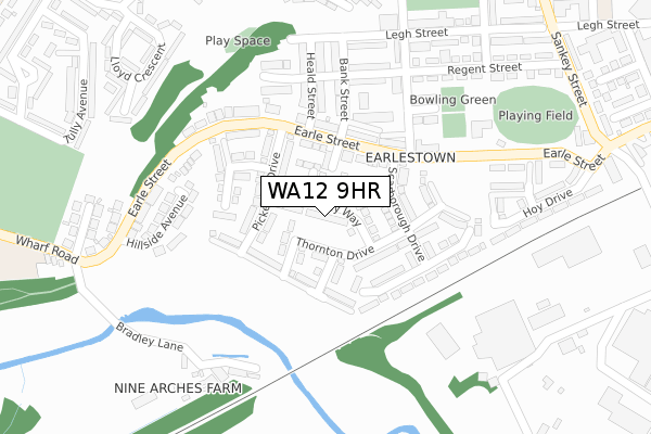 WA12 9HR map - large scale - OS Open Zoomstack (Ordnance Survey)