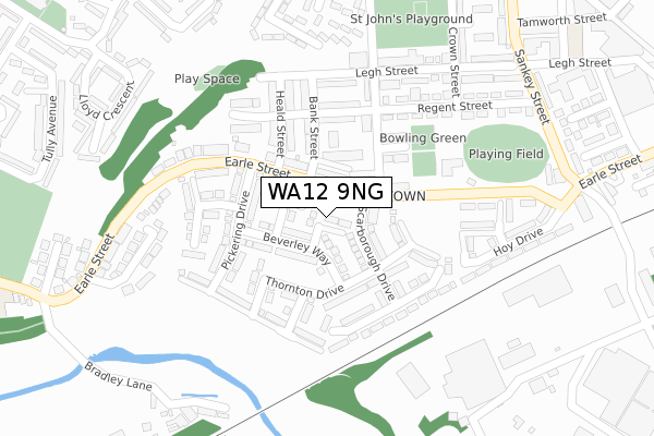 WA12 9NG map - large scale - OS Open Zoomstack (Ordnance Survey)