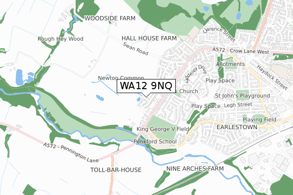 WA12 9NQ map - small scale - OS Open Zoomstack (Ordnance Survey)