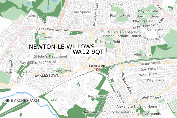 WA12 9QT map - small scale - OS Open Zoomstack (Ordnance Survey) WA12 9QT map - small scale - OS Open Zoomstack (Ordnance Survey)