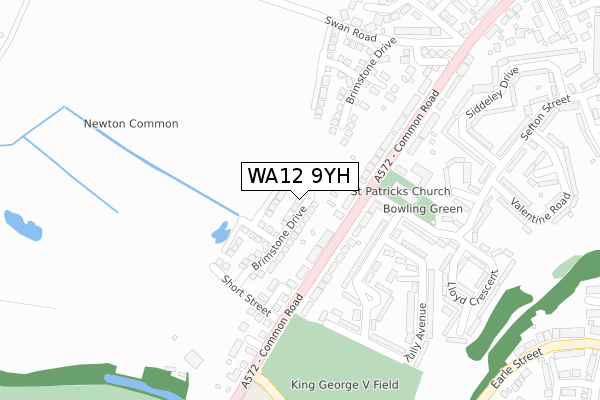 WA12 9YH map - large scale - OS Open Zoomstack (Ordnance Survey)