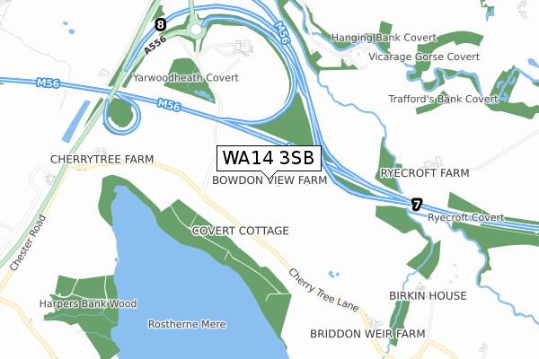 WA14 3SB map - small scale - OS Open Zoomstack (Ordnance Survey) WA14 3SB map - small scale - OS Open Zoomstack (Ordnance Survey)