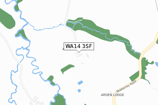 WA14 3SF map - large scale - OS Open Zoomstack (Ordnance Survey)