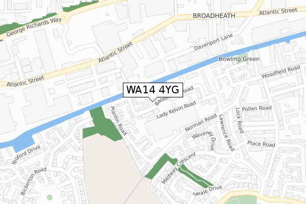 WA14 4YG map - large scale - OS Open Zoomstack (Ordnance Survey) WA14 4YG map - large scale - OS Open Zoomstack (Ordnance Survey)