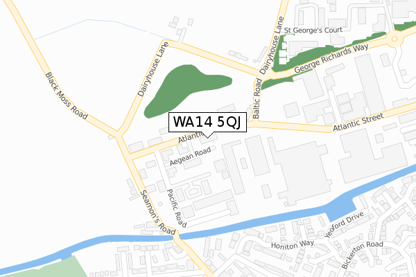 WA14 5QJ map - large scale - OS Open Zoomstack (Ordnance Survey)