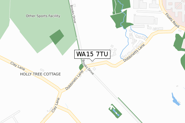 WA15 7TU map - large scale - OS Open Zoomstack (Ordnance Survey)
