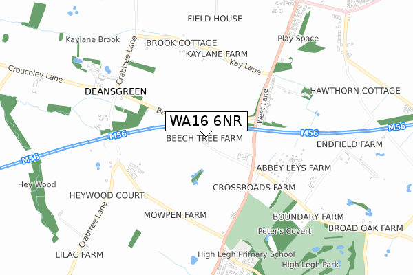 WA16 6NR map - small scale - OS Open Zoomstack (Ordnance Survey) WA16 6NR map - small scale - OS Open Zoomstack (Ordnance Survey)