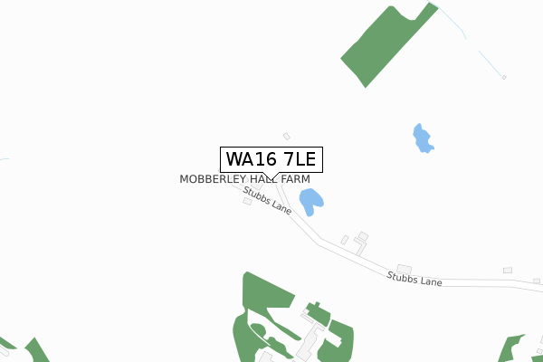 WA16 7LE map - large scale - OS Open Zoomstack (Ordnance Survey)