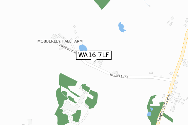 WA16 7LF map - large scale - OS Open Zoomstack (Ordnance Survey)