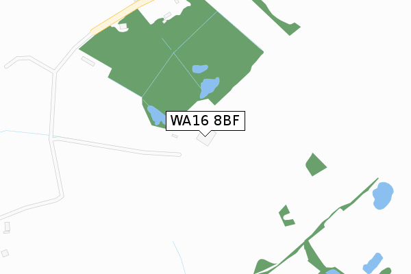 WA16 8BF map - large scale - OS Open Zoomstack (Ordnance Survey)
