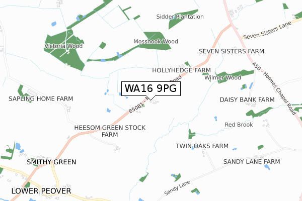 WA16 9PG map - small scale - OS Open Zoomstack (Ordnance Survey) WA16 9PG map - small scale - OS Open Zoomstack (Ordnance Survey)