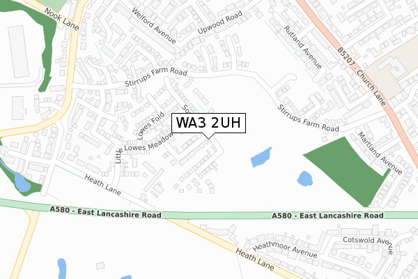 WA3 2UH map - large scale - OS Open Zoomstack (Ordnance Survey) WA3 2UH map - large scale - OS Open Zoomstack (Ordnance Survey)