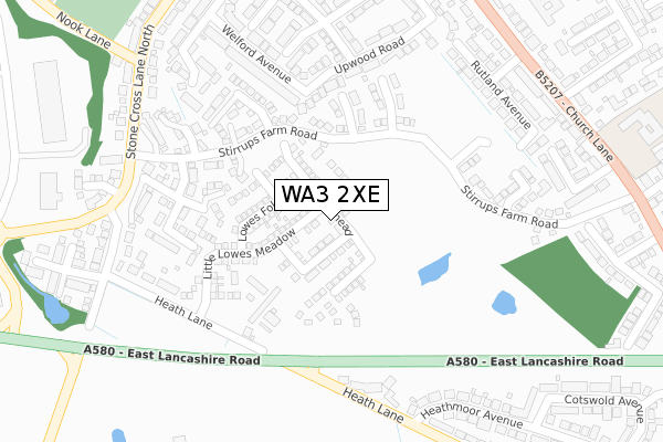 WA3 2XE map - large scale - OS Open Zoomstack (Ordnance Survey) WA3 2XE map - large scale - OS Open Zoomstack (Ordnance Survey)
