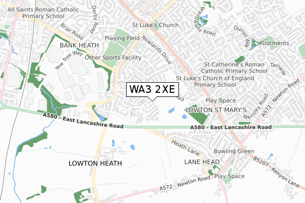 WA3 2XE map - small scale - OS Open Zoomstack (Ordnance Survey) WA3 2XE map - small scale - OS Open Zoomstack (Ordnance Survey)