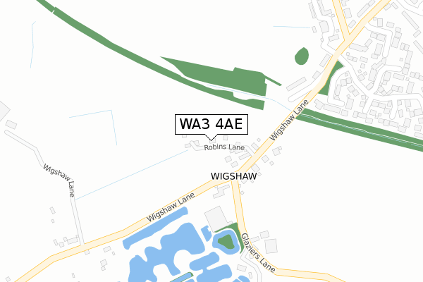 WA3 4AE map - large scale - OS Open Zoomstack (Ordnance Survey)