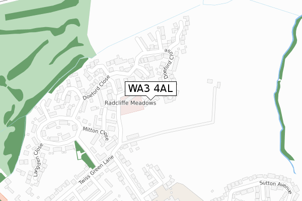WA3 4AL map - large scale - OS Open Zoomstack (Ordnance Survey)