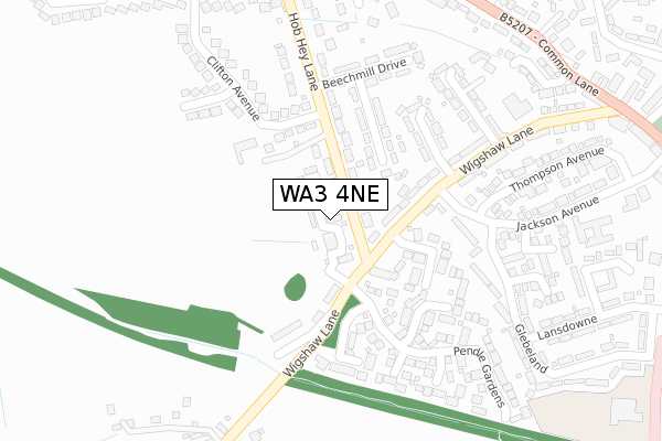 WA3 4NE map - large scale - OS Open Zoomstack (Ordnance Survey)