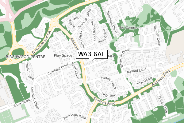 WA3 6AL map - large scale - OS Open Zoomstack (Ordnance Survey) WA3 6AL map - large scale - OS Open Zoomstack (Ordnance Survey)