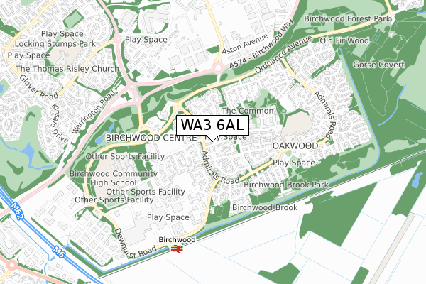 WA3 6AL map - small scale - OS Open Zoomstack (Ordnance Survey) WA3 6AL map - small scale - OS Open Zoomstack (Ordnance Survey)