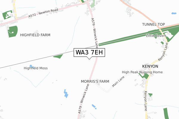 WA3 7EH map - small scale - OS Open Zoomstack (Ordnance Survey)