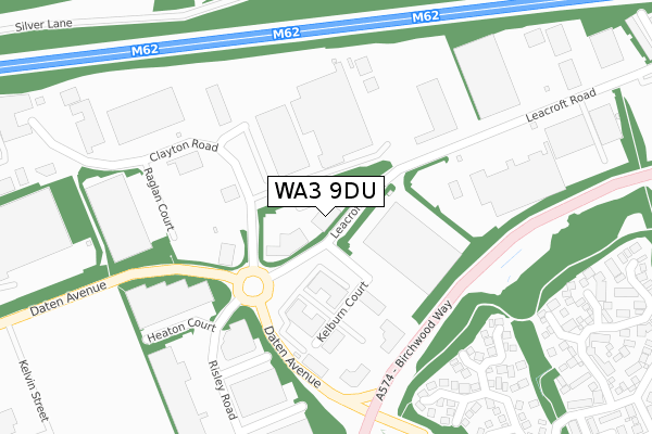 WA3 9DU map - large scale - OS Open Zoomstack (Ordnance Survey)