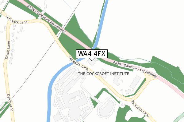 WA4 4FX map - large scale - OS Open Zoomstack (Ordnance Survey)