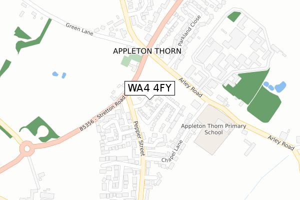 WA4 4FY map - large scale - OS Open Zoomstack (Ordnance Survey)