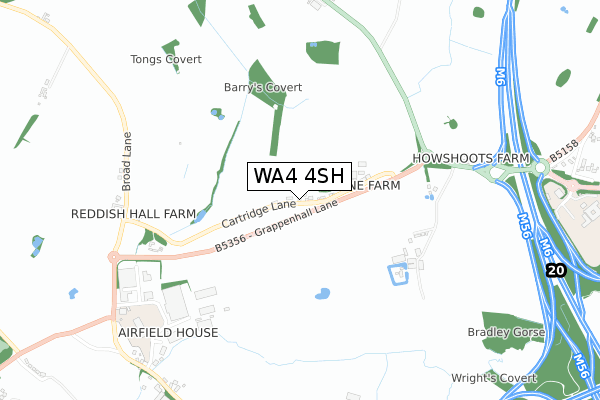 WA4 4SH map - small scale - OS Open Zoomstack (Ordnance Survey)