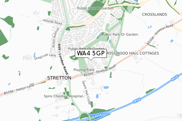 WA4 5GP map - small scale - OS Open Zoomstack (Ordnance Survey) WA4 5GP map - small scale - OS Open Zoomstack (Ordnance Survey)