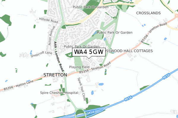 WA4 5GW map - small scale - OS Open Zoomstack (Ordnance Survey) WA4 5GW map - small scale - OS Open Zoomstack (Ordnance Survey)