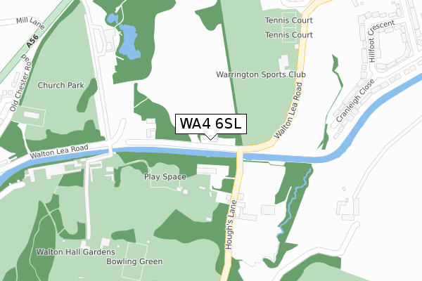 WA4 6SL map - large scale - OS Open Zoomstack (Ordnance Survey)