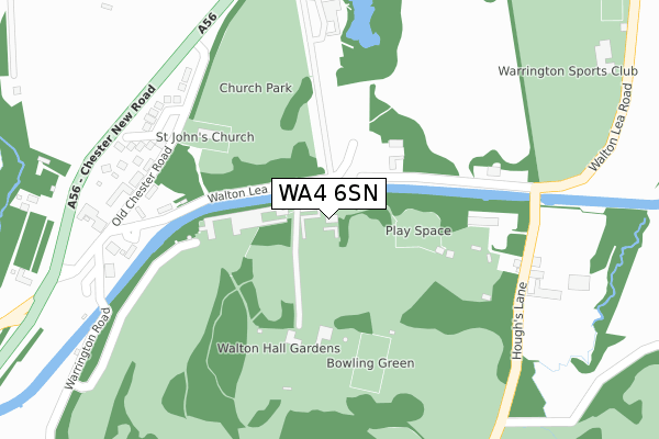 WA4 6SN map - large scale - OS Open Zoomstack (Ordnance Survey)