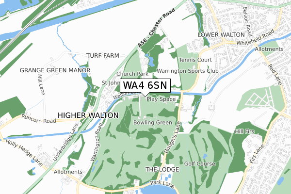 WA4 6SN map - small scale - OS Open Zoomstack (Ordnance Survey)