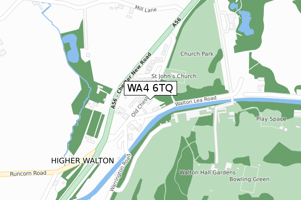 WA4 6TQ map - large scale - OS Open Zoomstack (Ordnance Survey)