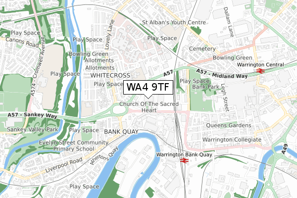 WA4 9TF map - small scale - OS Open Zoomstack (Ordnance Survey) WA4 9TF map - small scale - OS Open Zoomstack (Ordnance Survey)