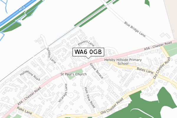 WA6 0GB map - large scale - OS Open Zoomstack (Ordnance Survey)