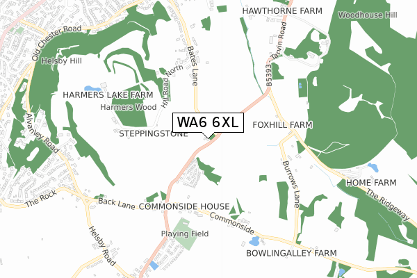 WA6 6XL map - small scale - OS Open Zoomstack (Ordnance Survey)