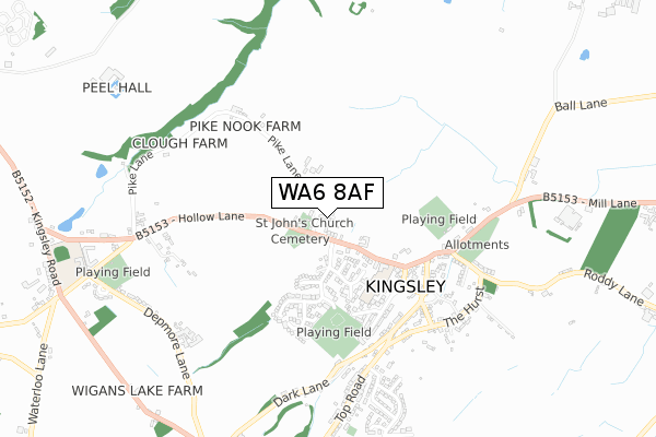 WA6 8AF map - small scale - OS Open Zoomstack (Ordnance Survey)