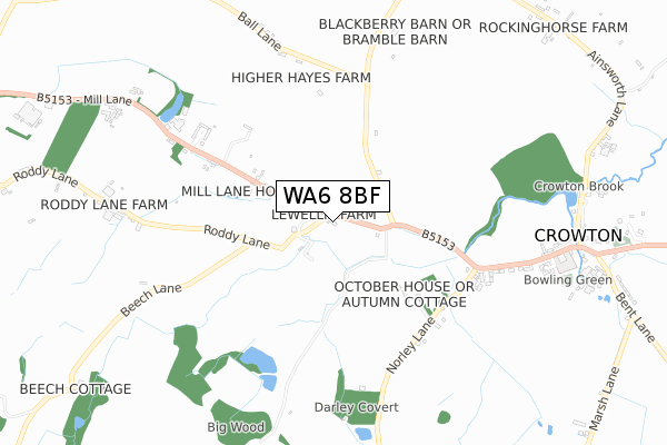 WA6 8BF map - small scale - OS Open Zoomstack (Ordnance Survey)