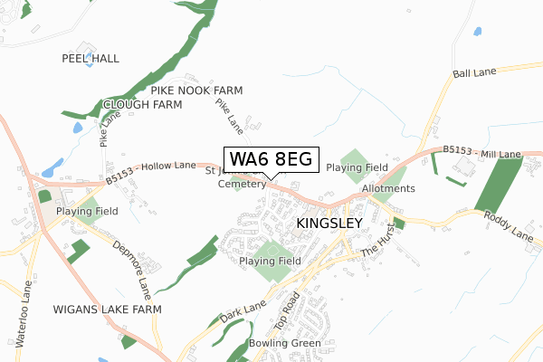 WA6 8EG map - small scale - OS Open Zoomstack (Ordnance Survey)