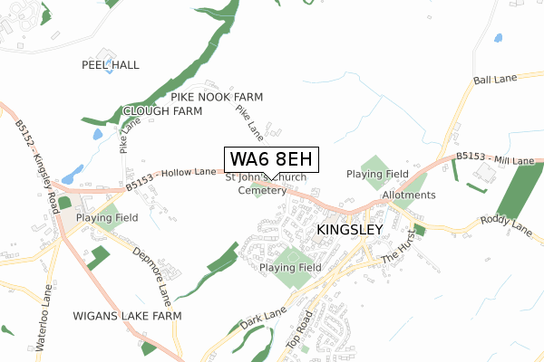 WA6 8EH map - small scale - OS Open Zoomstack (Ordnance Survey)