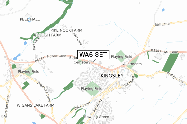 WA6 8ET map - small scale - OS Open Zoomstack (Ordnance Survey)