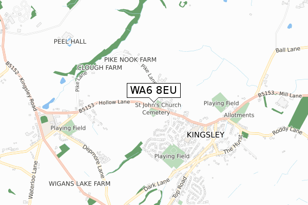 WA6 8EU map - small scale - OS Open Zoomstack (Ordnance Survey)