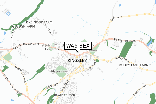 WA6 8EX map - small scale - OS Open Zoomstack (Ordnance Survey)